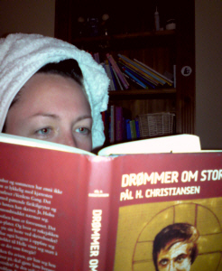 Charlie reading the book